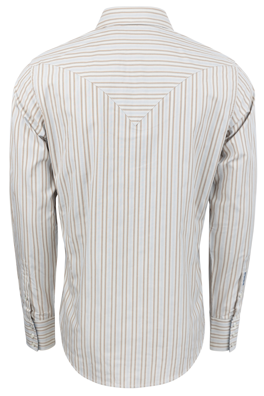 Stetson Men's Snap Front Shirt - Brown Stripe