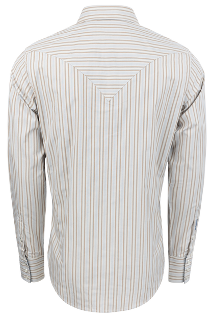 Stetson Men's Snap Front Shirt - Brown Stripe