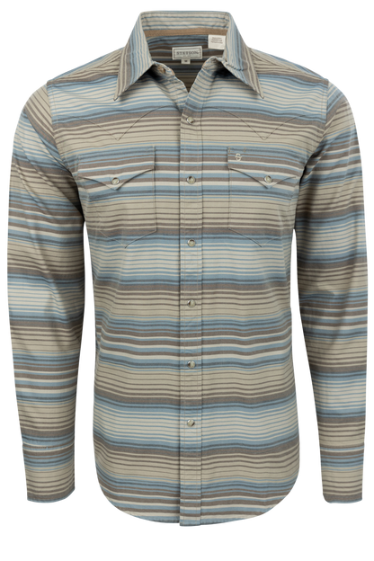 Stetson Men's Serape Stripe Snap Front Shirt - Sand/Indigo