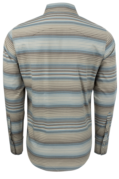 Stetson Men's Serape Stripe Snap Front Shirt - Sand/Indigo