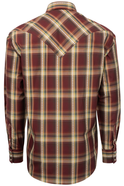 Stetson Men's Classic Plaid Snap Front Shirt - Wine