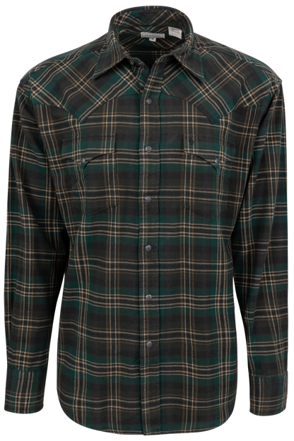 Stetson Men's Flannel Snap Front Shirt - Green