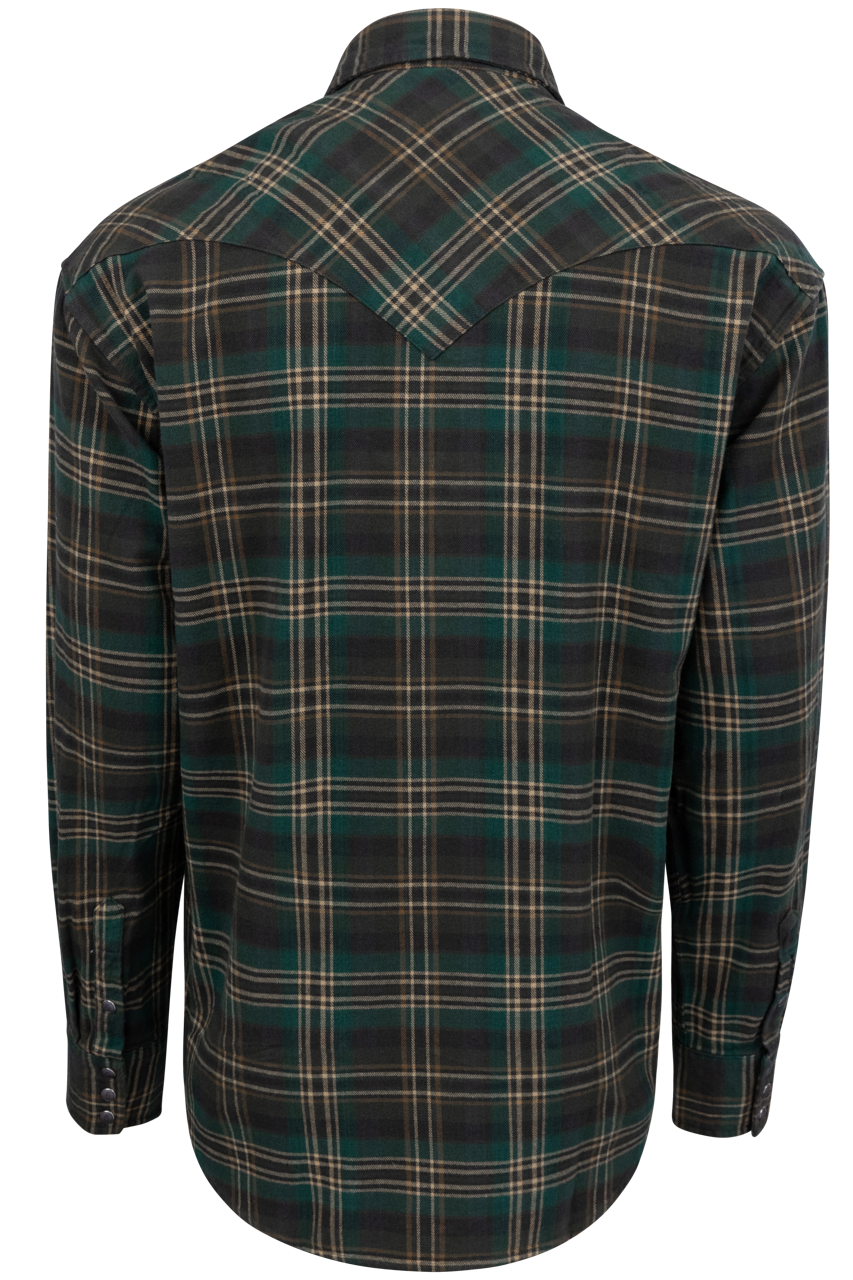 Stetson Men's Flannel Snap Front Shirt - Green