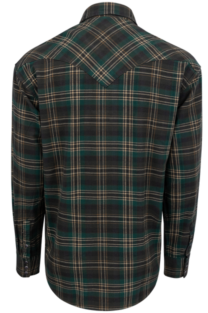 Stetson Men's Flannel Snap Front Shirt - Green