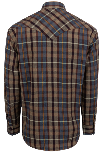 Stetson Men's Flannel Snap Front Shirt - Brown