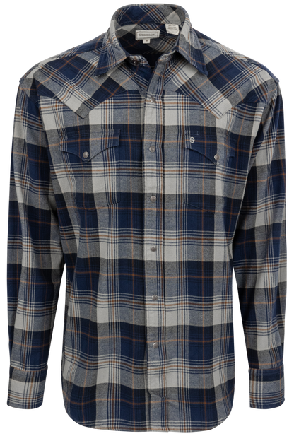 Stetson Men's Flannel Snap Front Shirt - Blue