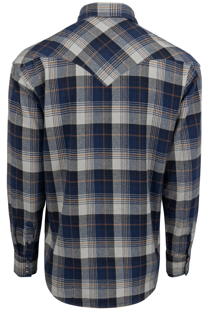 Stetson Men's Flannel Snap Front Shirt - Blue