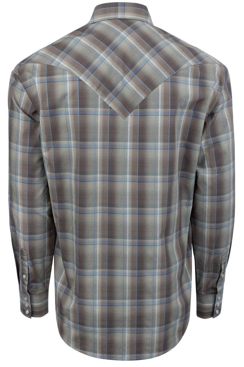 Stetson Men's Plaid Snap Front Shirt - Brown