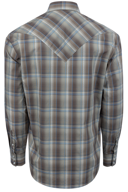 Stetson Men's Plaid Snap Front Shirt - Brown