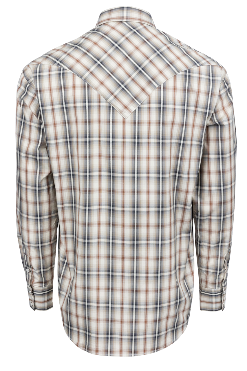 Stetson Men's Plaid Snap Front Shirt - Brown
