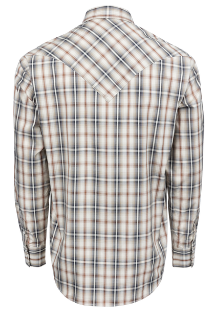 Stetson Men's Plaid Snap Front Shirt - Brown