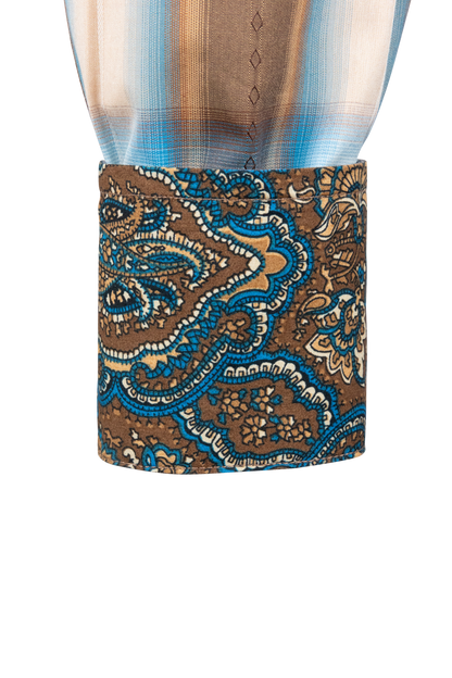 Stetson Men's Plaid Snap Front Shirt - Brown Multi