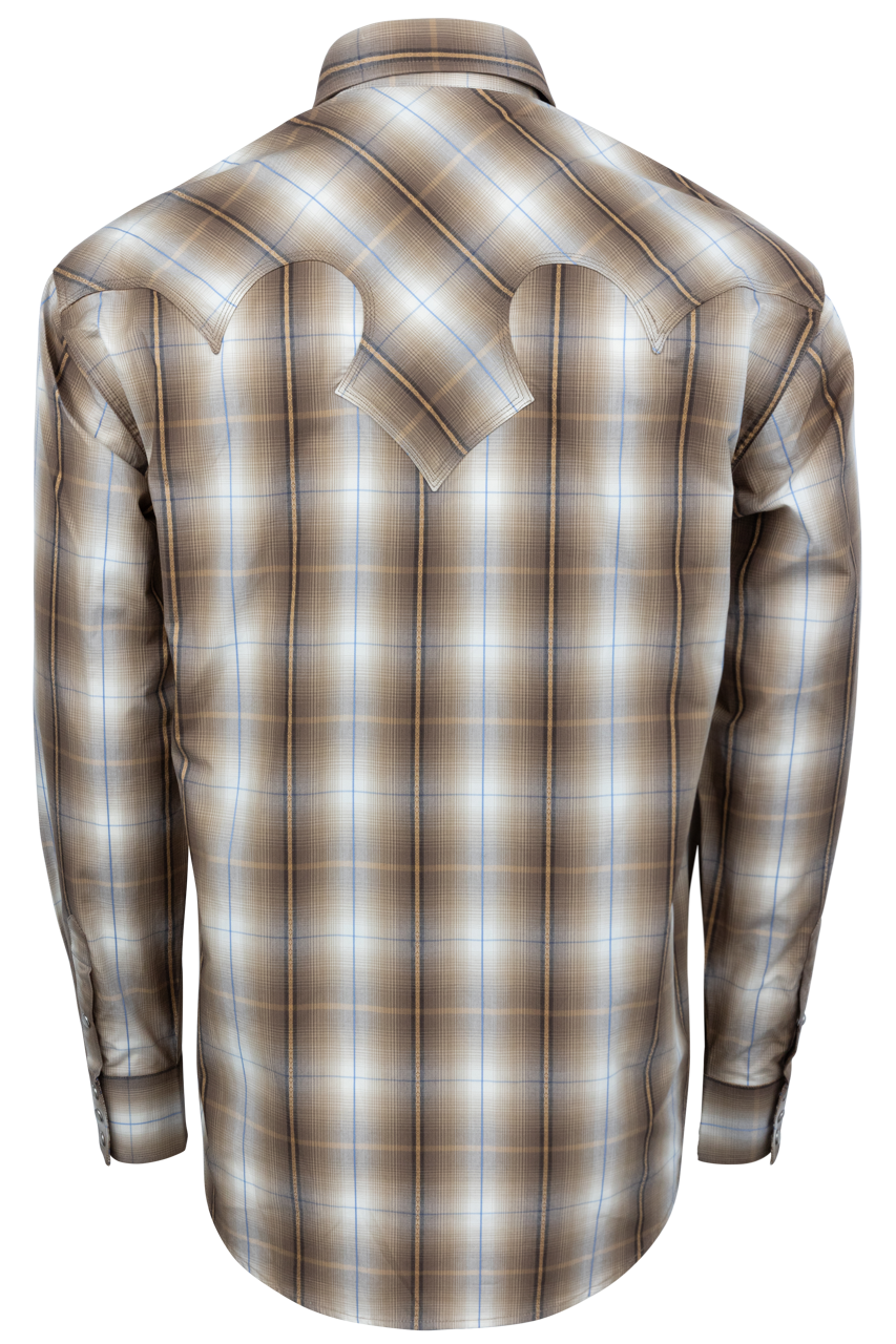 Stetson Men's Plaid Snap Front Shirt - Sand