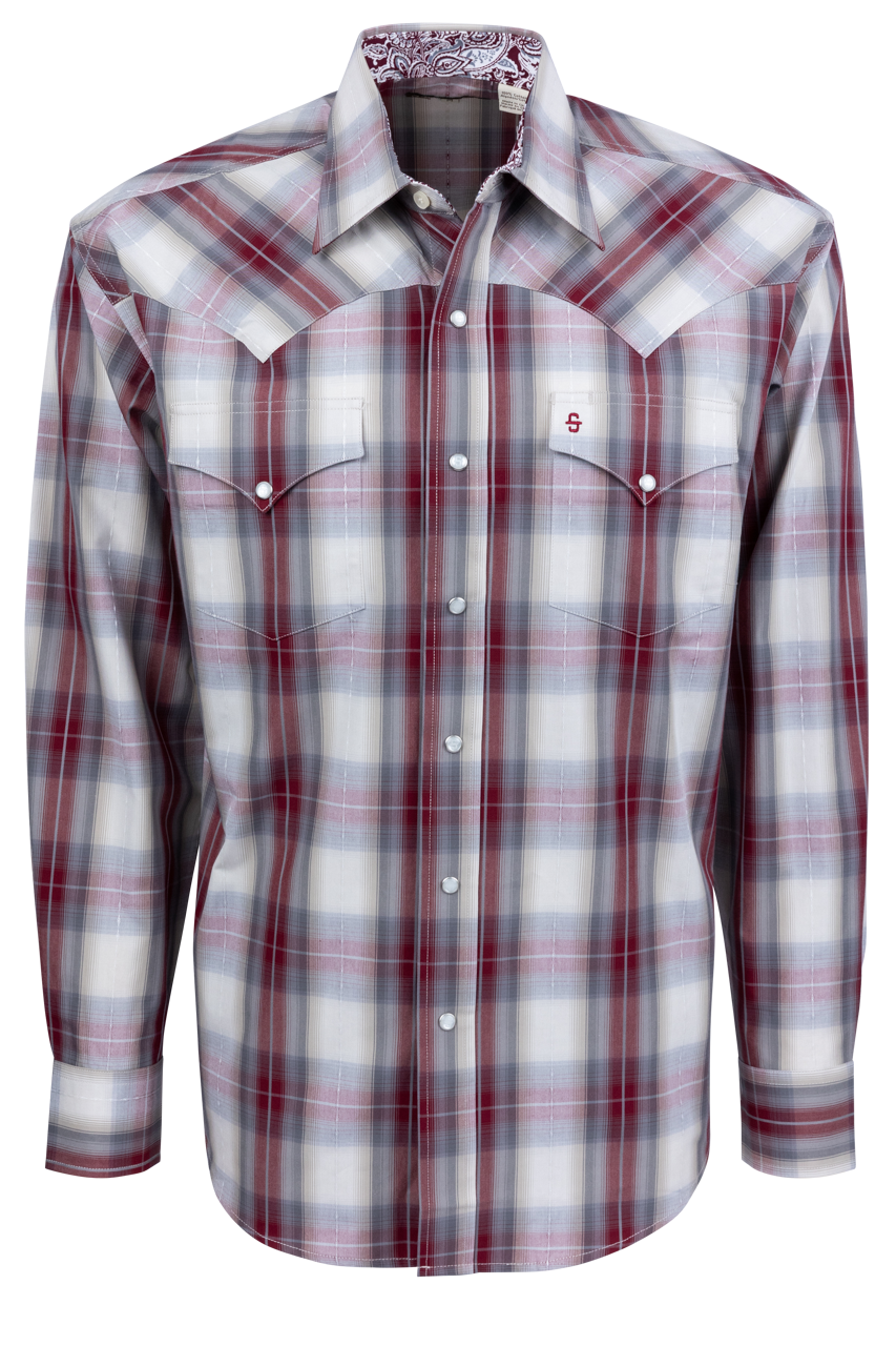 Stetson Men's Diamond Ranch Snap Front Shirt - Wine