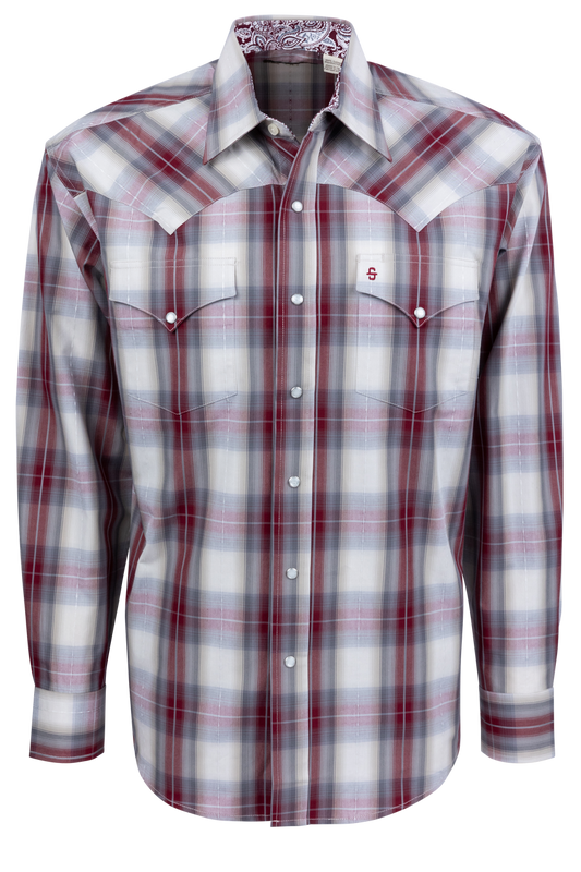 Stetson Men's Diamond Ranch Snap Front Shirt - Wine