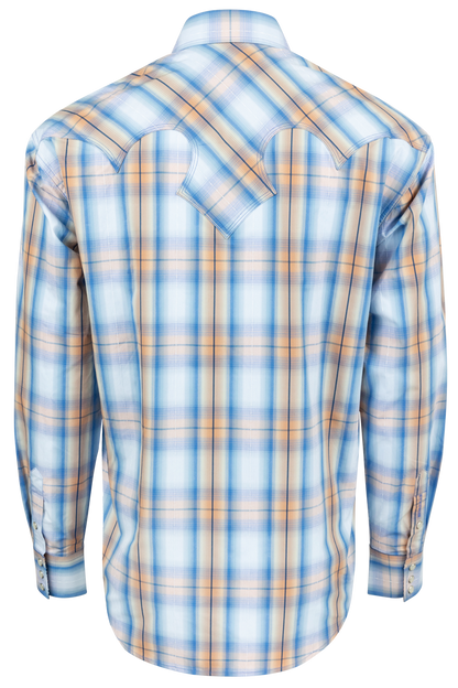 Stetson Men's Sunrise Plaid Snap Front Shirt - Blue Multi