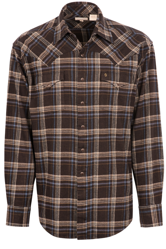 Stetson Men's Original Rugged Flannel Snap Front Shirt - Brown