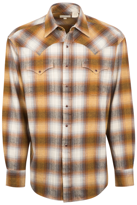 Stetson Men's Original Rugged Flannel Snap Front Shirt - Rust