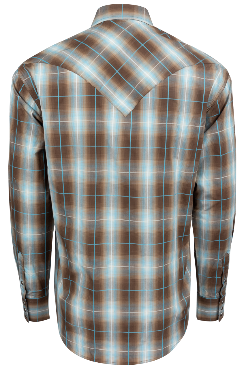 Stetson Men's Plaid Snap Front Shirt - Cocoa