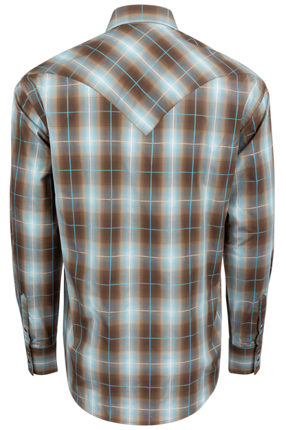 Stetson Men's Plaid Snap Front Shirt - Cocoa