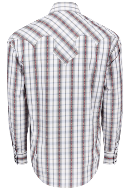 Stetson Men's Plaid Snap Front Shirt - Gray