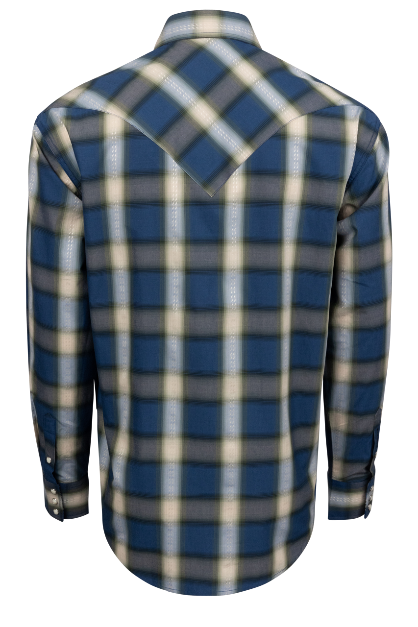 Stetson Men's Plaid Snap Front Shirt - Blue Sage