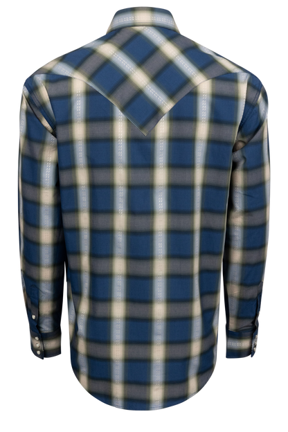 Stetson Men's Plaid Snap Front Shirt - Blue Sage