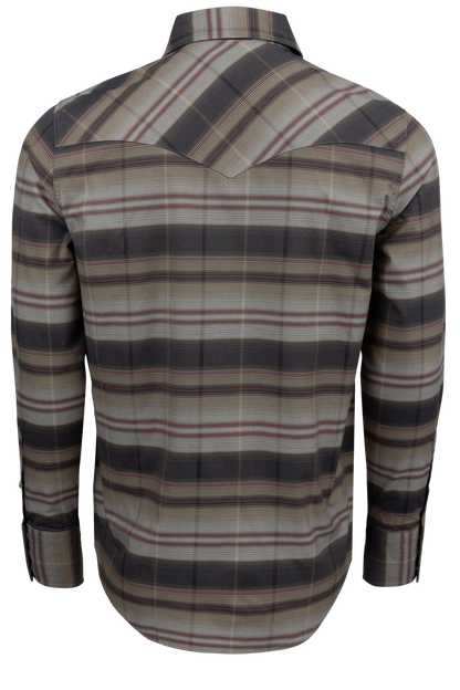 Stetson Men's Striped Snap Front Shirt - Brown
