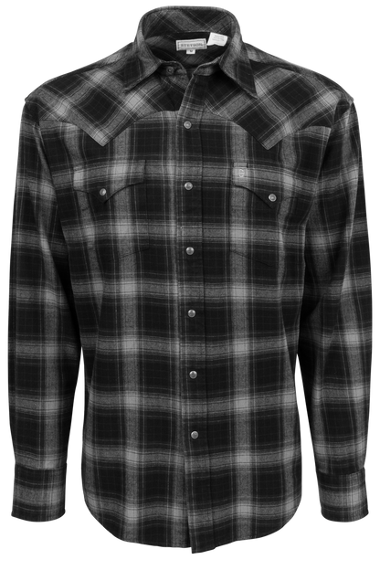 Stetson Men's Twill Flannel Snap Front Shirt - Black