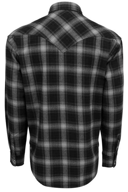 Stetson Men's Twill Flannel Snap Front Shirt - Black