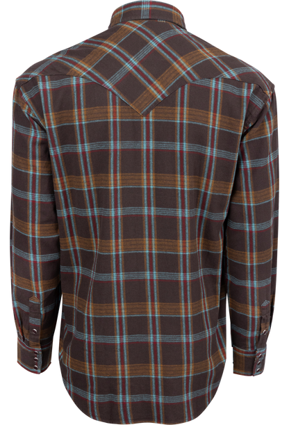 Stetson Men's Twill Flannel Snap Front Shirt - Brown