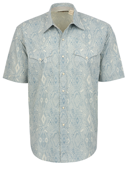 Stetson Men's Ghost Aztec Snap Front Shirt - Blue