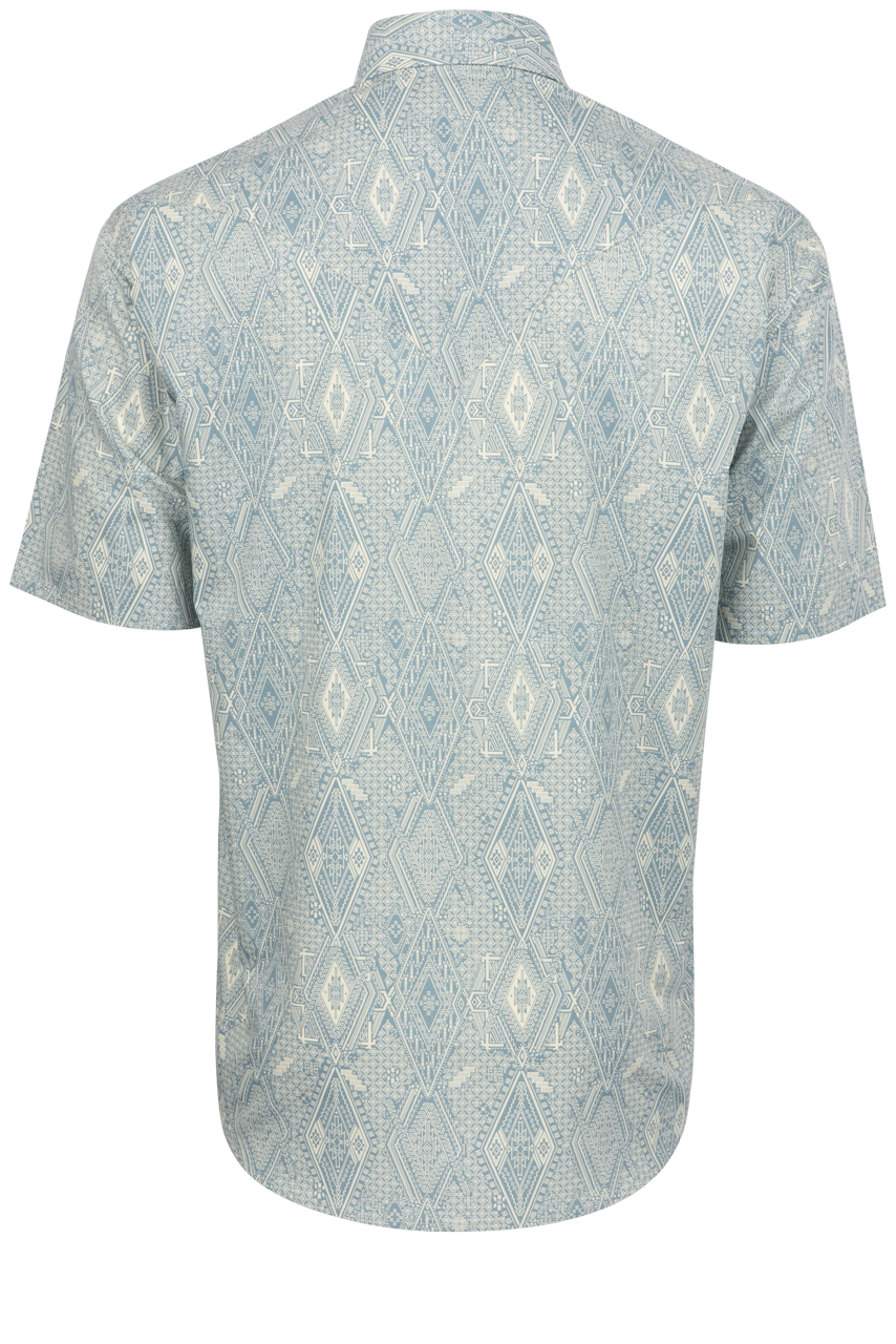 Stetson Men's Ghost Aztec Snap Front Shirt - Blue