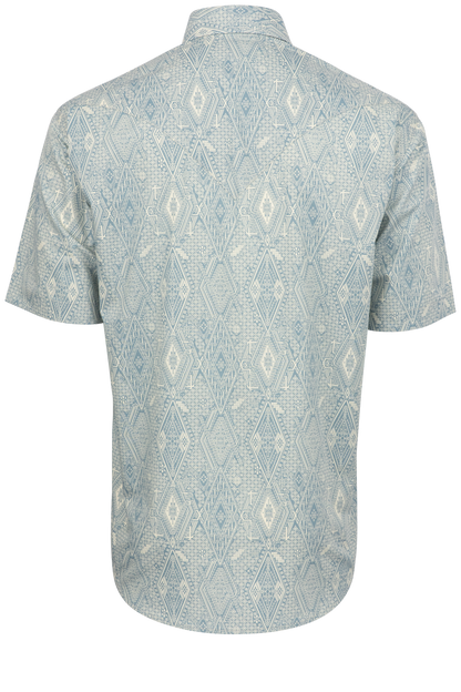 Stetson Men's Ghost Aztec Snap Front Shirt - Blue