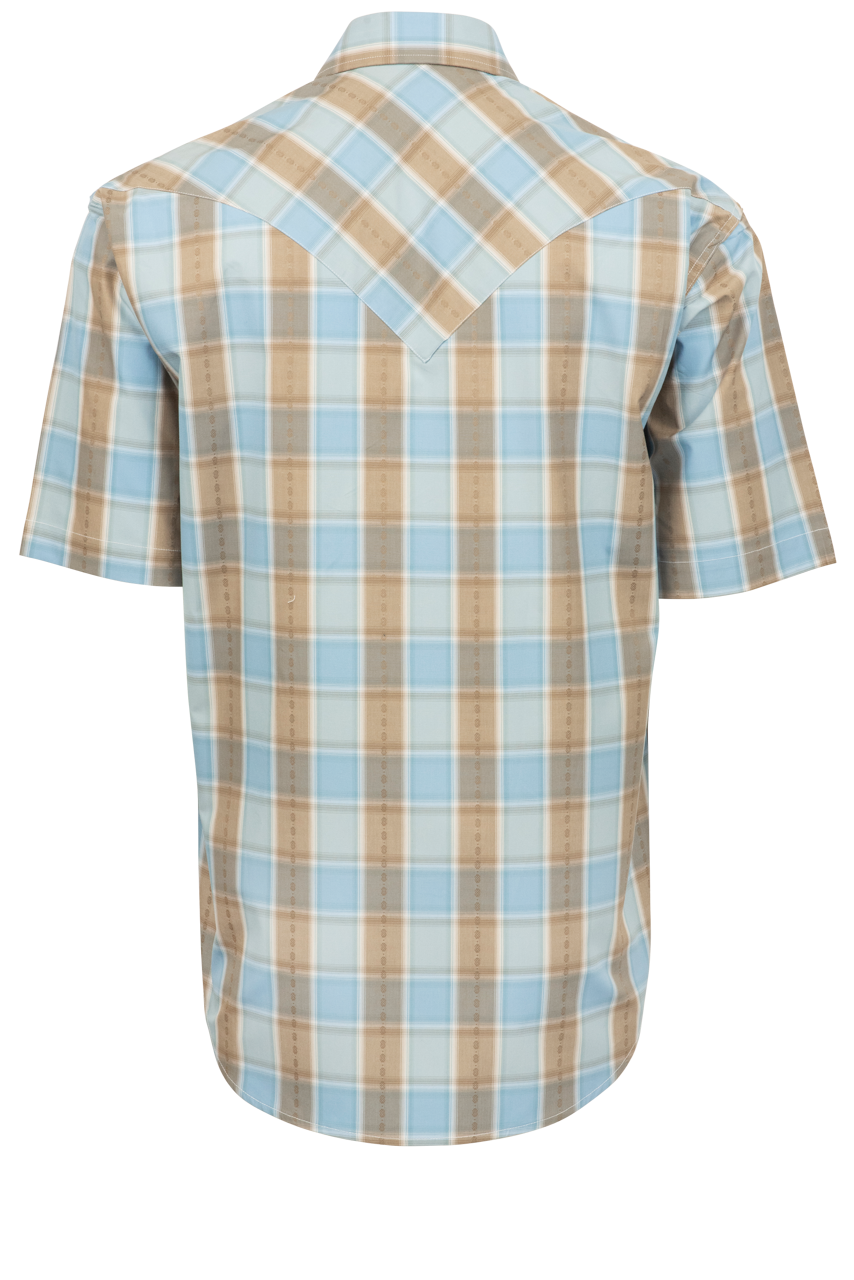 Stetson Men's Plaid Snap Front Shirt - Chambray