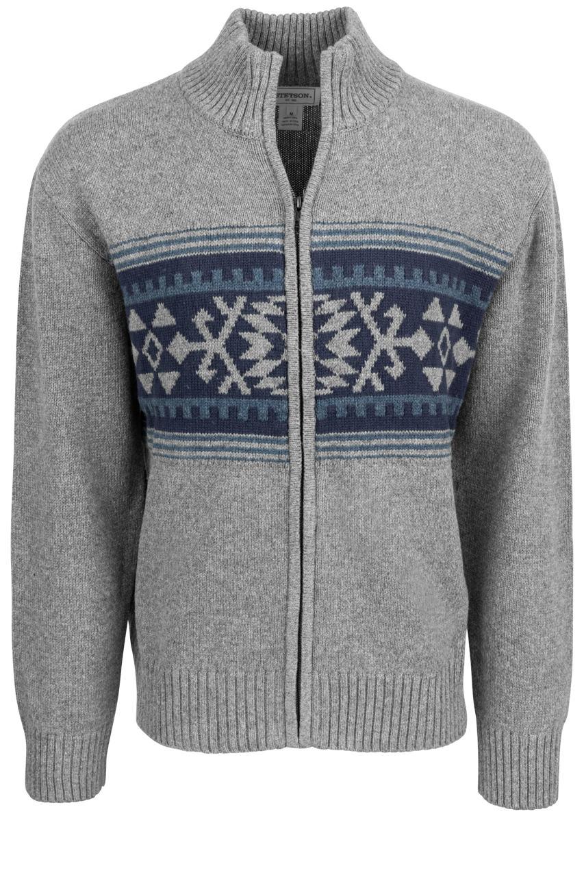 Stetson Men's Aztec Cardigan - Gray&nbsp;