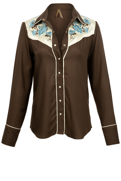 Stetson Women's Brown Twill Western Shirt