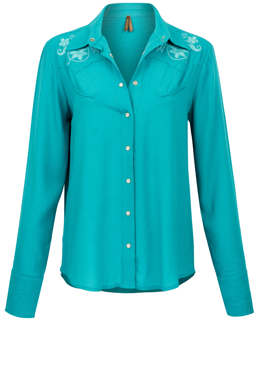Stetson Women's Turquoise Western Blouse | Pinto Ranch