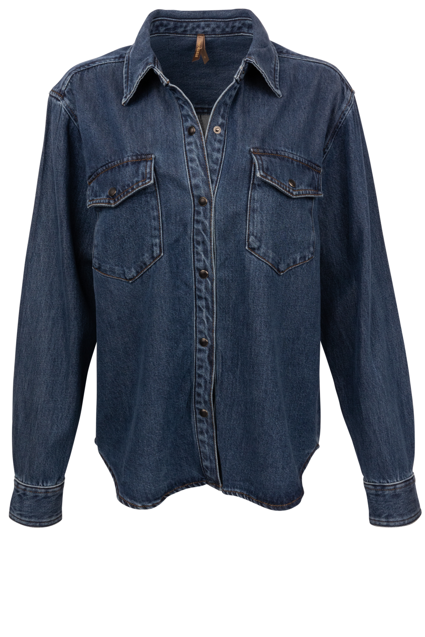 Stetson Women's Oversized Dark Denim Shirt