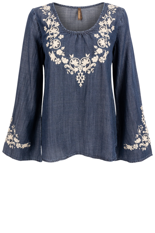 Stetson Women's Denim Peasant Top