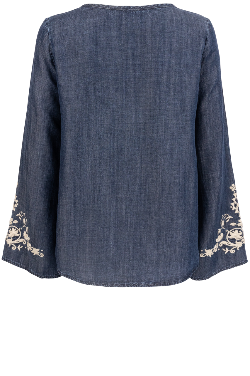 Stetson Women's Denim Peasant Top