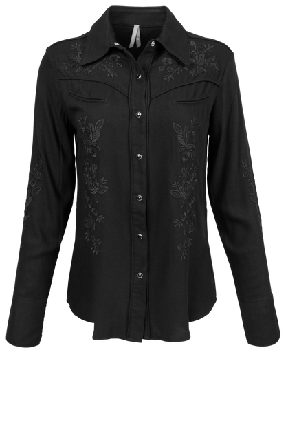 Stetson Women's Black Snap Front Blouse