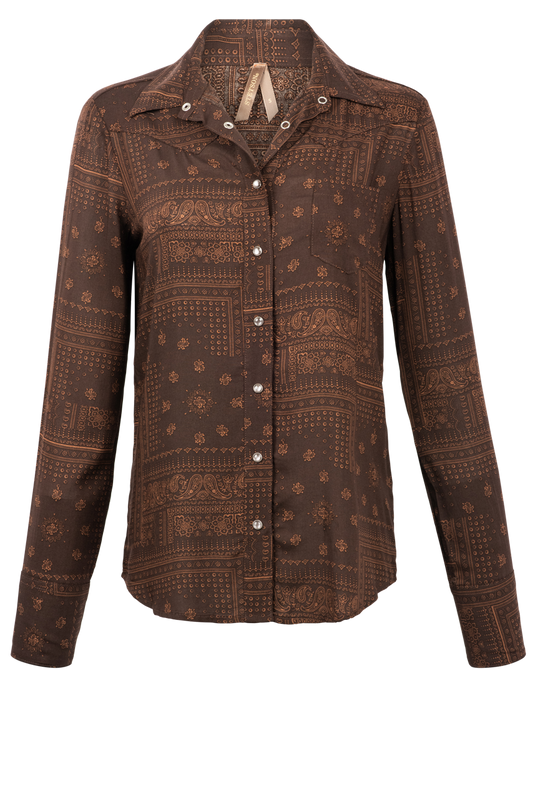 Stetson Women's Patchwork Bandana Print Shirt