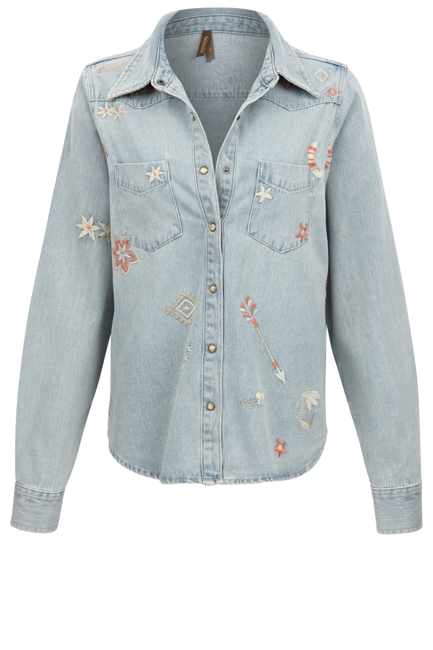 Stetson Women's Embroidered Denim Snap Shirt