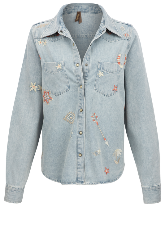 Stetson Women's Embroidered Denim Snap Shirt