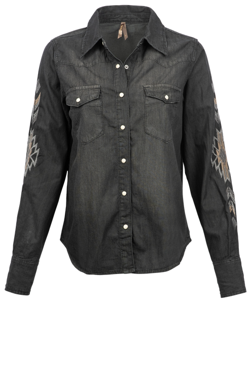 Stetson Women's Black Denim Western Shirt