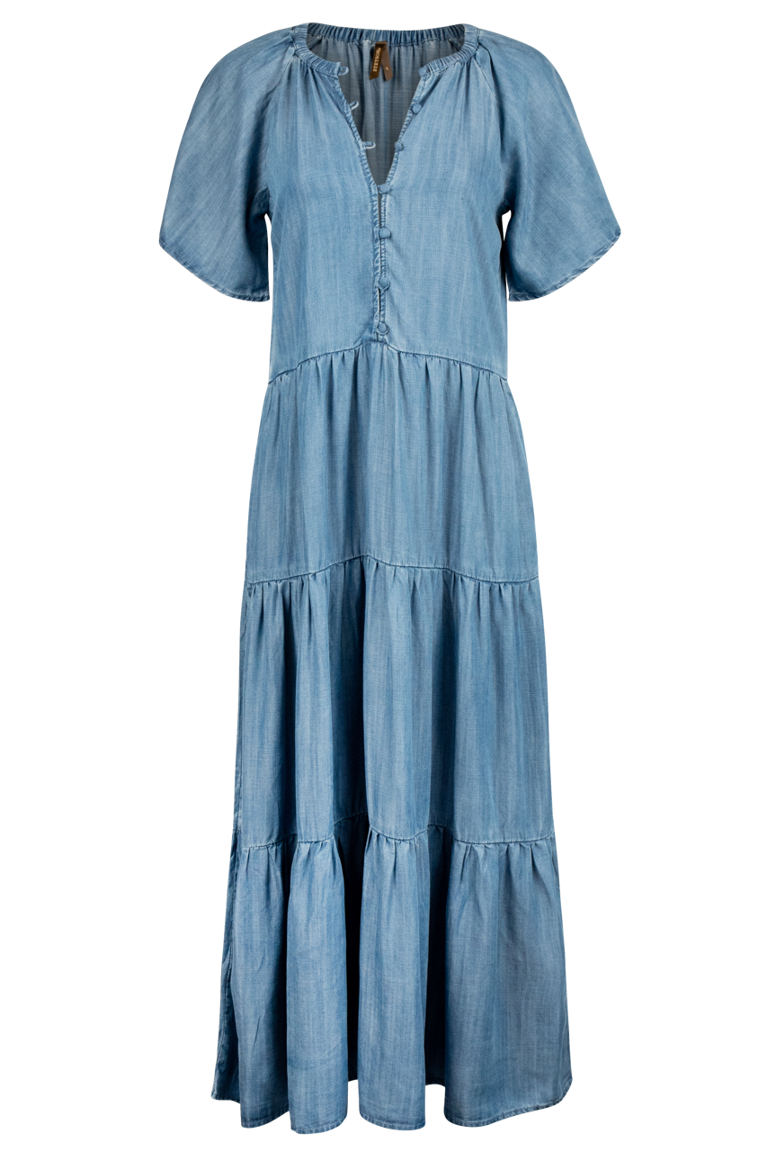 Stetson Tiered Blue Denim Dress
