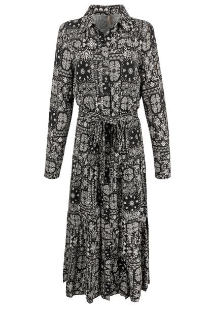 Stetson Women's Black Bandana Print Dress