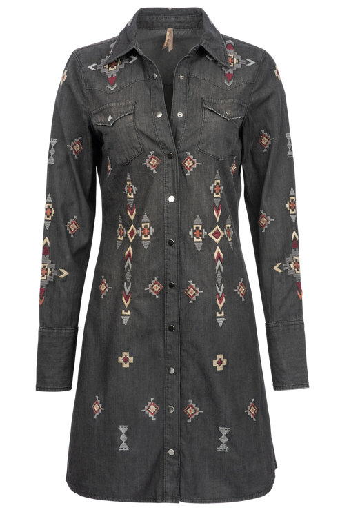 Stetson Black Denim Western Shirt Dress