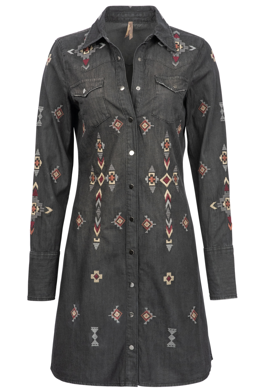 Stetson Women's Black Denim Western Shirt Dress
